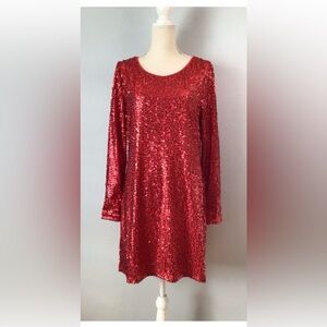 Michael Kors Sequin Dress Red